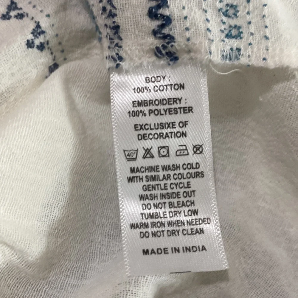 NWOT Star Mela Cotton Blue & White Embroidered Sleeveless Romper💙🤍💙 - Picture 13 of 14